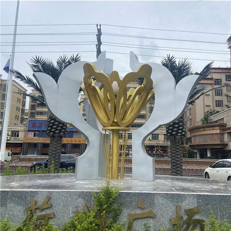 不锈钢彩绘剪影雕塑 抽象花朵摆件 户外城市公园小品装饰 (4) 不锈钢彩绘剪影雕塑 抽象花朵摆件 户外城市公园小品装饰 (4)