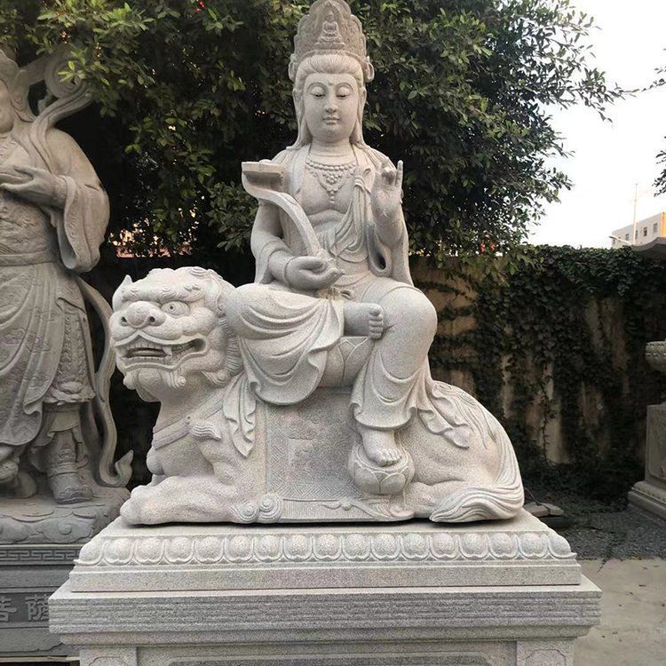 汉白玉文殊菩萨雕塑摆件 寺庙花岗岩乘虎观音佛像 (6) 汉白玉文殊菩萨雕塑摆件 寺庙花岗岩乘虎观音佛像 (6)