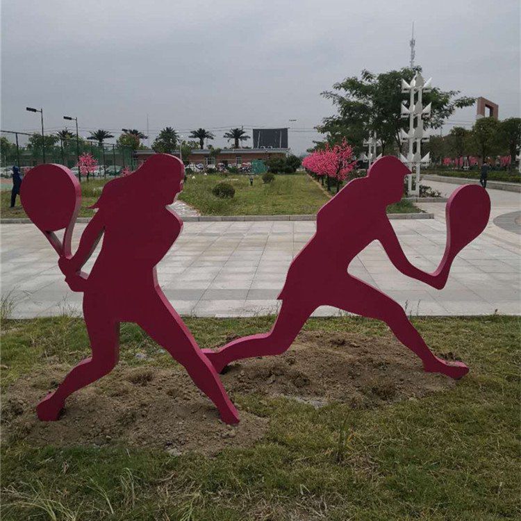不锈钢镂空体育运动人物剪影雕塑 (1)