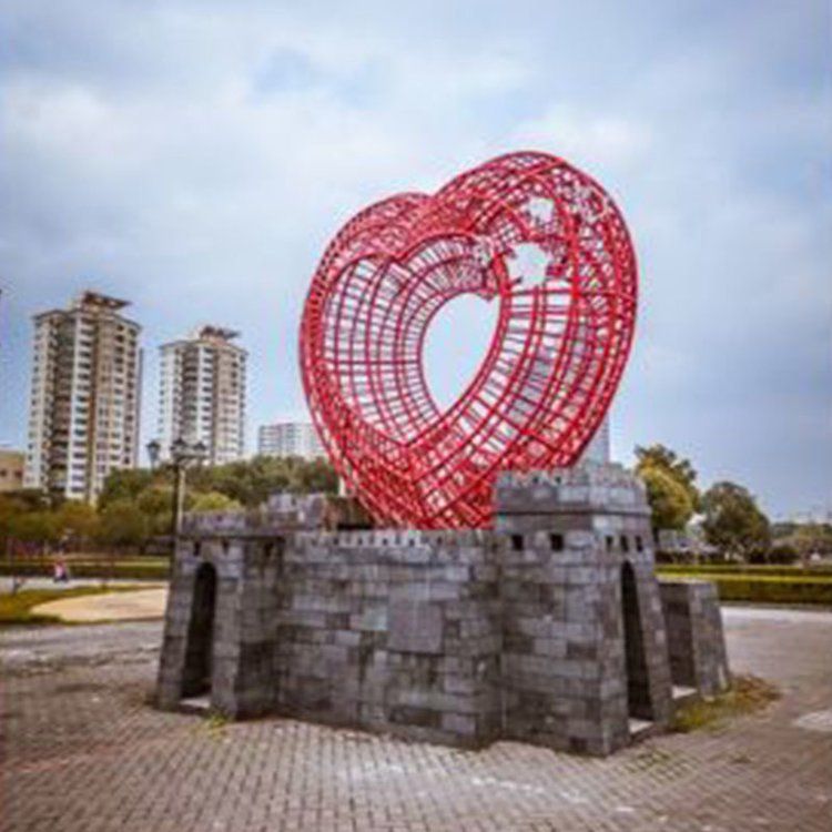 不锈钢爱心雕塑公园广场园林装饰景观不锈钢心形雕塑定制 (6)