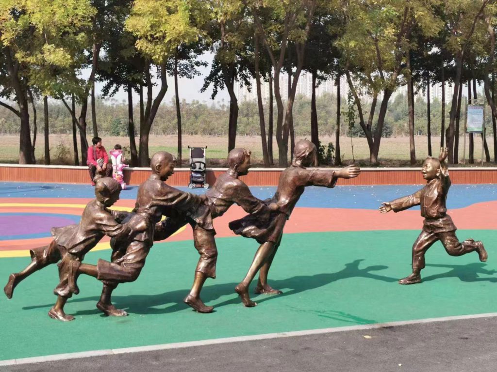 玻璃钢仿铜童真童趣人物雕塑 (8)