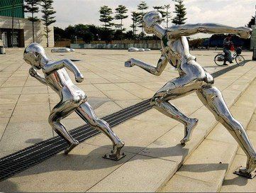 不锈钢雕塑 运动主题人物雕塑 大型装饰摆件定制 (5)