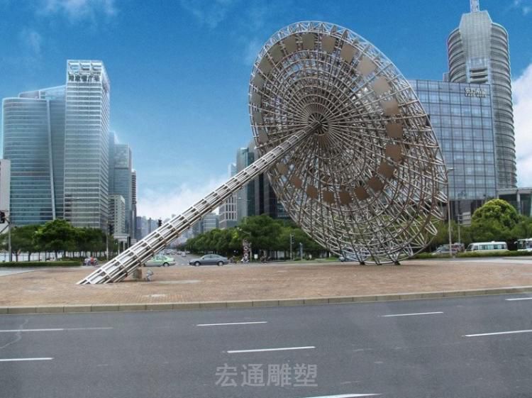 不锈钢城市日晷景观雕塑