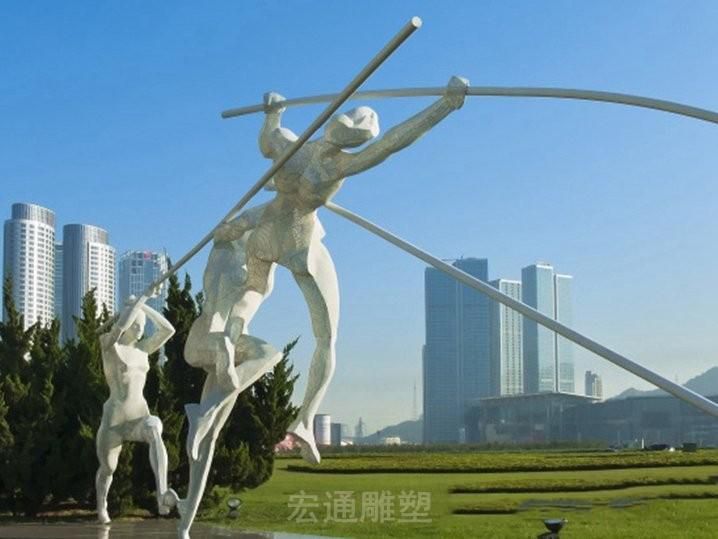 不锈钢跳高运动人物雕塑