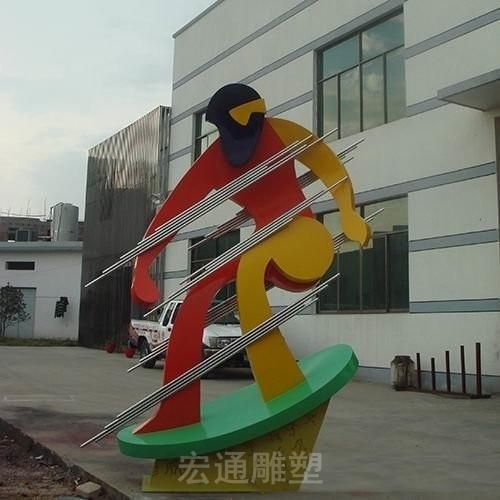 不锈钢运动滑板人物雕塑