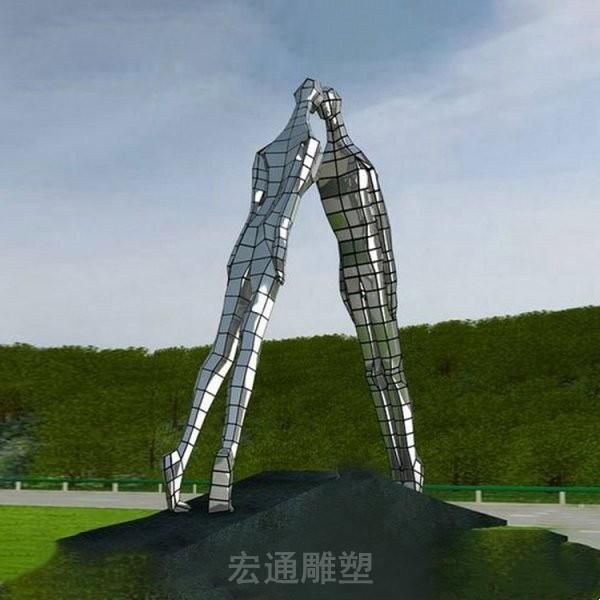 不锈钢大型抽象人体雕塑