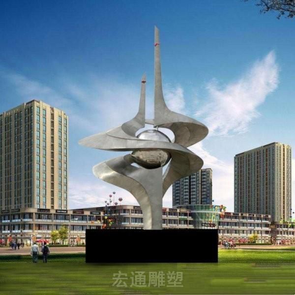 不锈钢广场抽象开拓雕塑