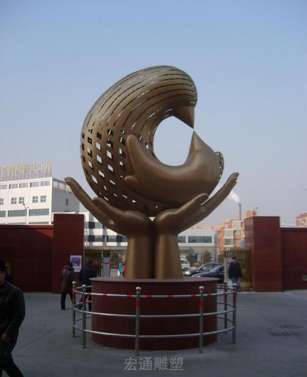 镂空小鸟不锈钢雕塑
