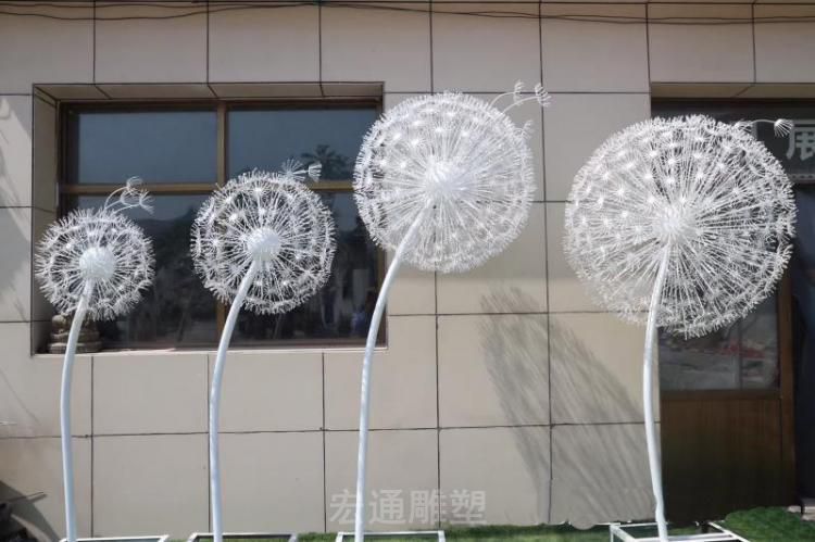 不锈钢蒲公英景观雕塑