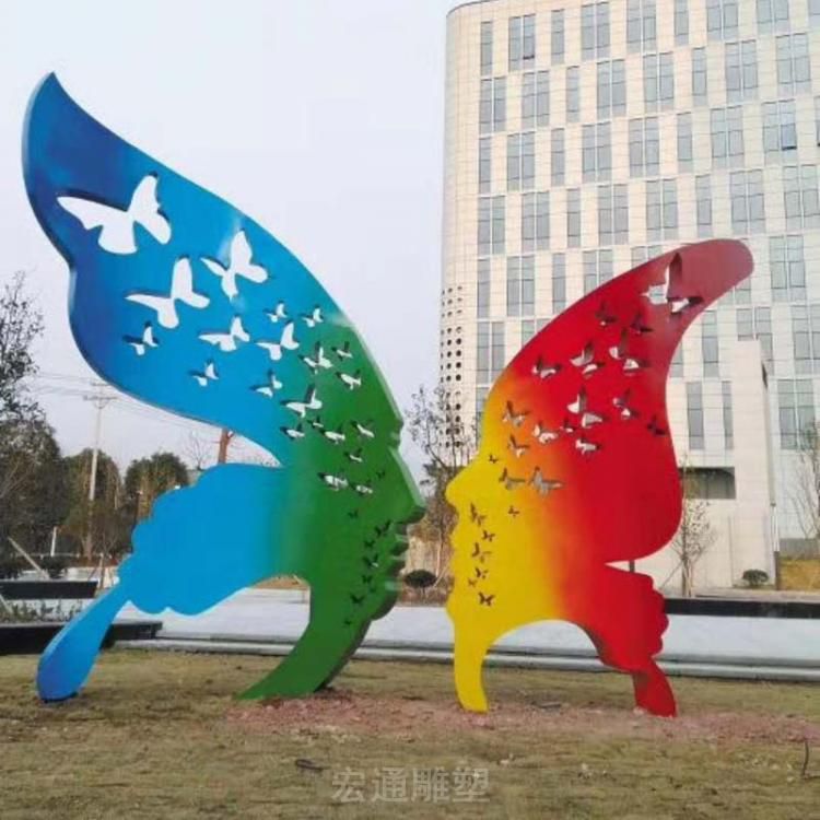 镂空不锈钢蝴蝶景观雕塑