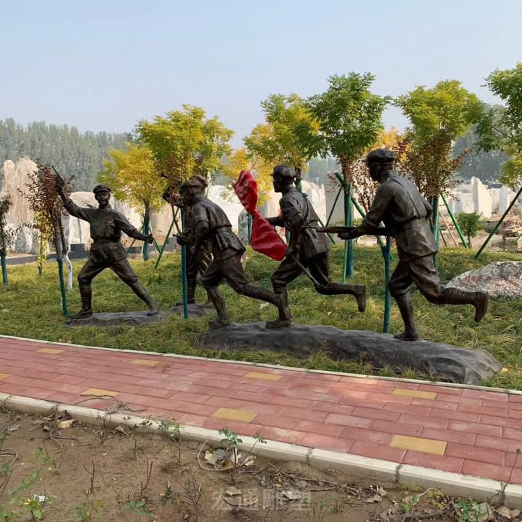 红军会师城市铜雕