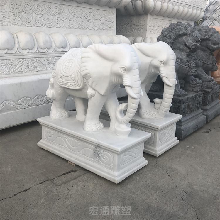 汉白玉大象石雕