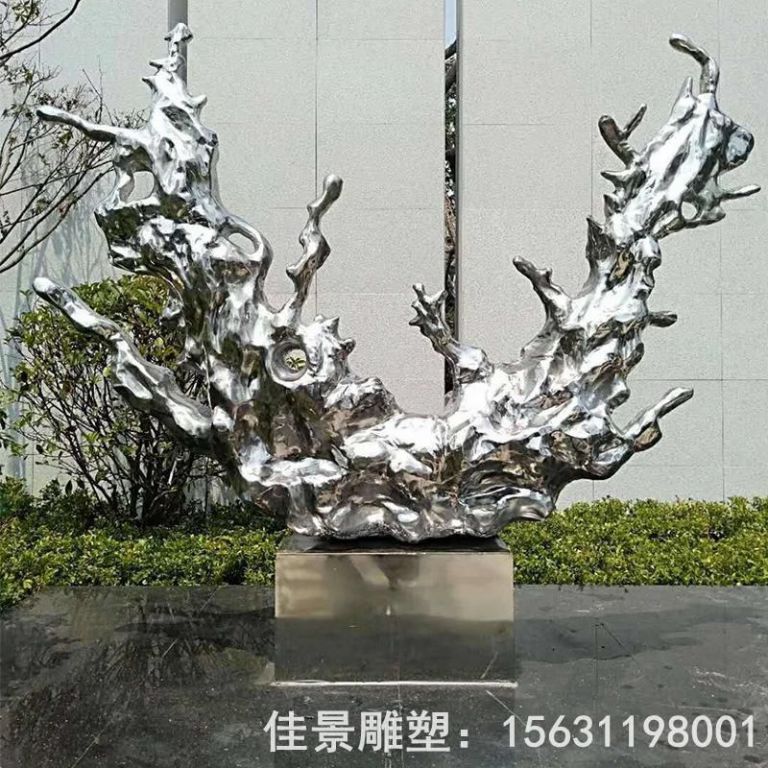 抽象海浪不锈钢公园雕塑