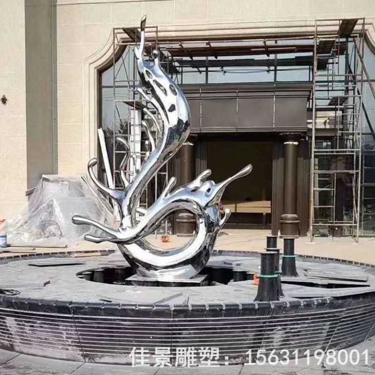 抽象海浪不锈钢广场雕塑
