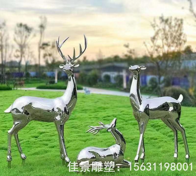 几何小鹿不锈钢抽象雕塑