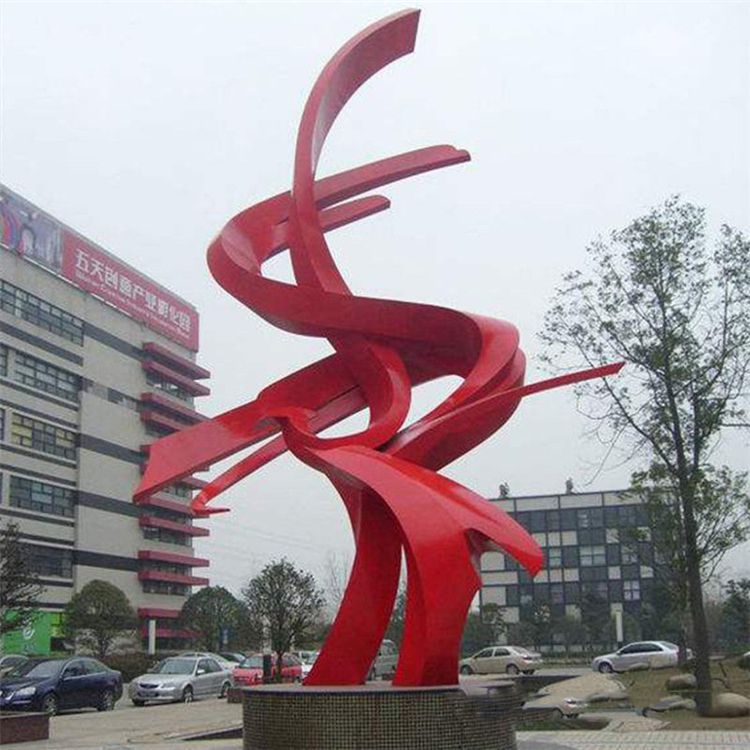 别墅不锈钢抽象标志雕塑