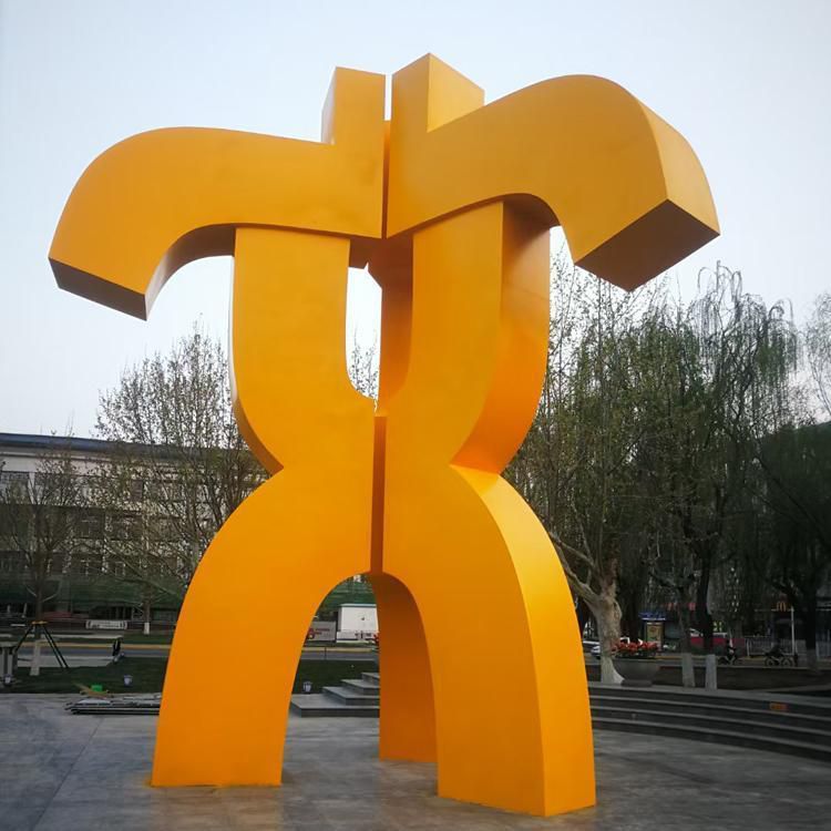 商场不锈钢抽象标志雕塑