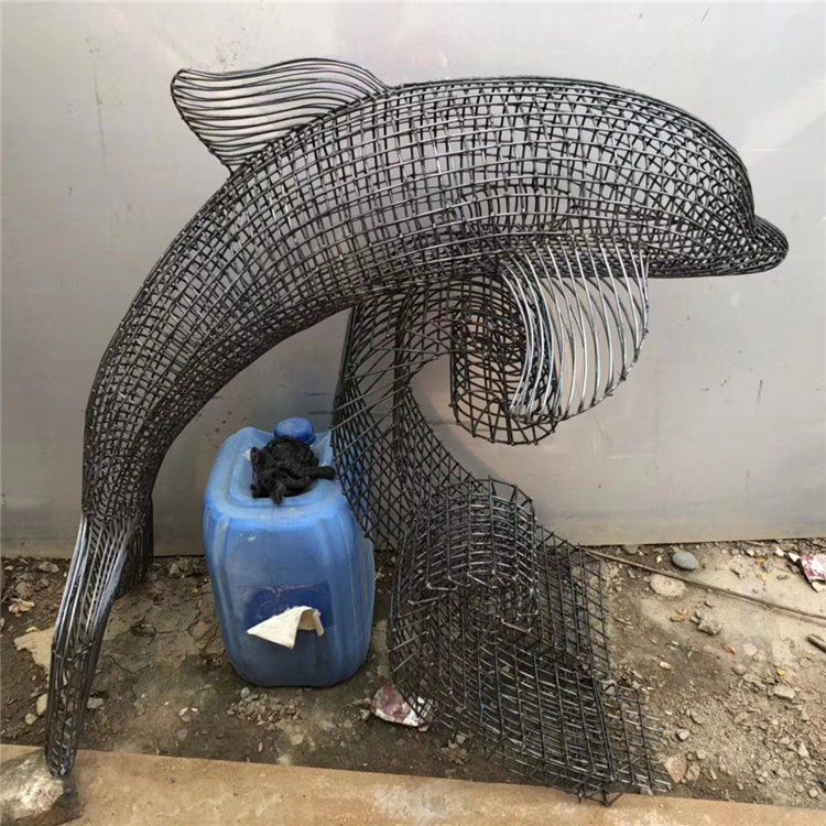白色海豚不锈钢景观雕塑