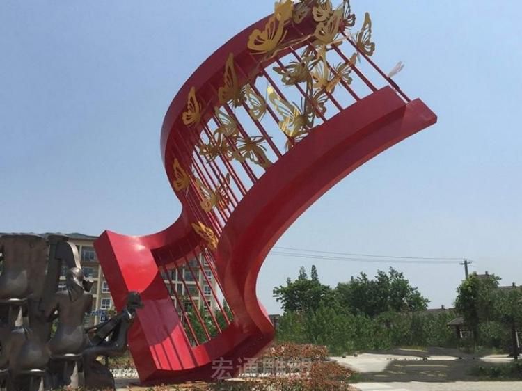 彩绘抽象不锈钢景区雕塑