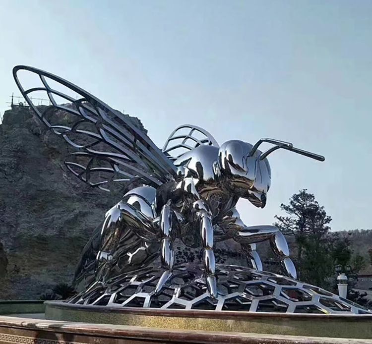 不锈钢蜜蜂标志景观雕塑