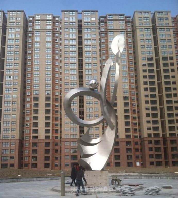 红色标志不锈钢景区雕塑