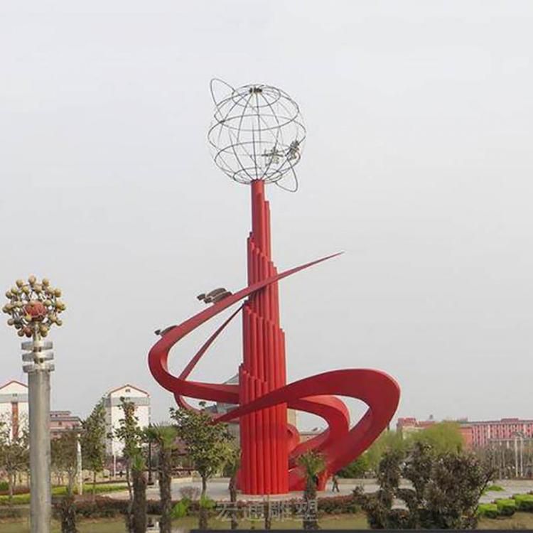 红色标志不锈钢城市雕塑
