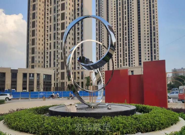 镜面标志小区不锈钢景观雕塑