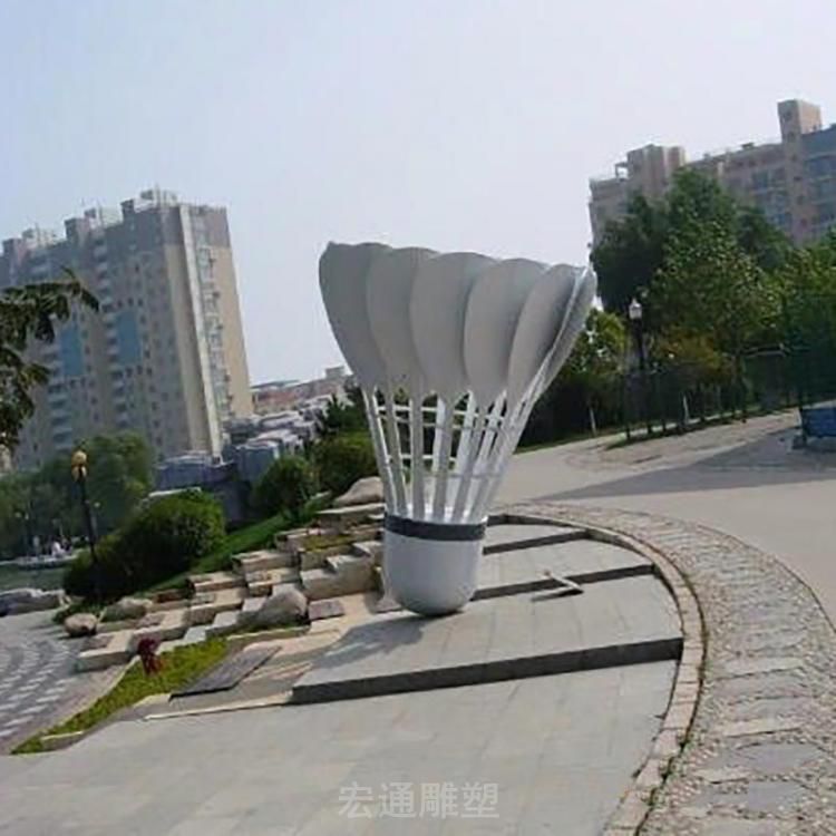 不锈钢羽毛球园林雕塑
