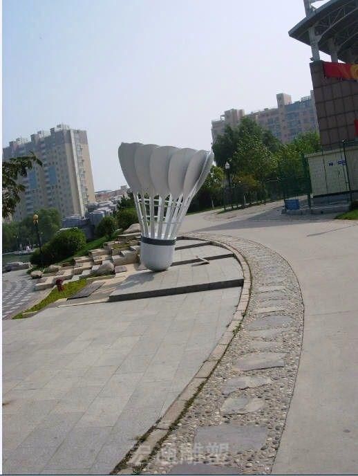 不锈钢羽毛球小区雕塑