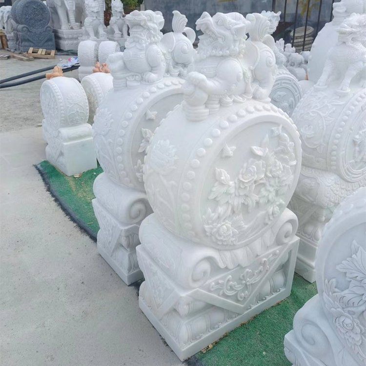汉白玉抱鼓石雕塑