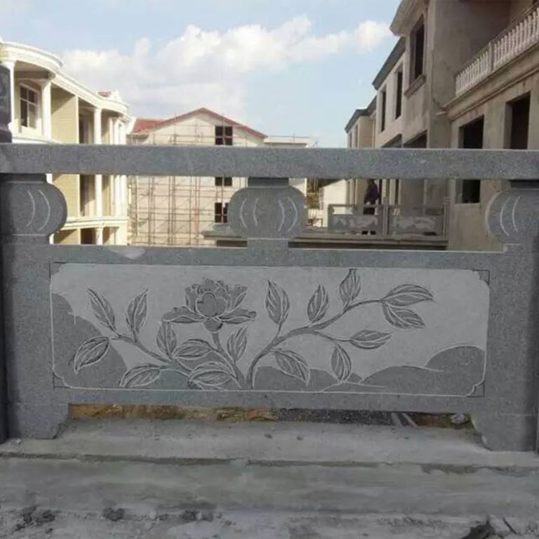 荷花石浮雕栏板雕塑