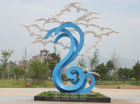 飞翔鸽子不锈钢景观雕塑