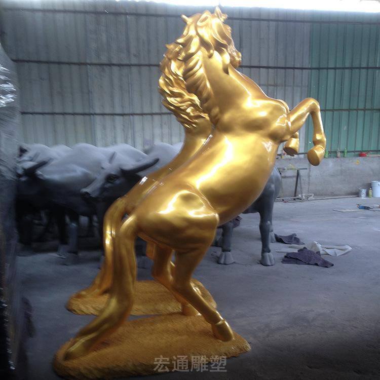 八骏马动物铜雕