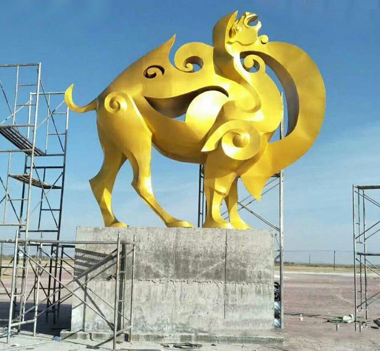 抽象骆驼动物不锈钢雕塑