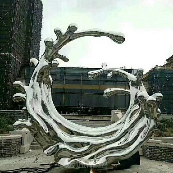 不锈钢抽象海浪户外雕塑