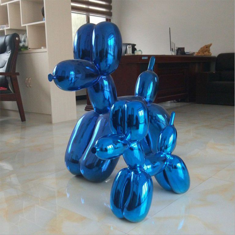 不锈钢狗动物彩绘雕塑