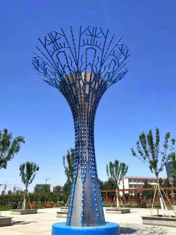 镂空不锈钢标志校园雕塑