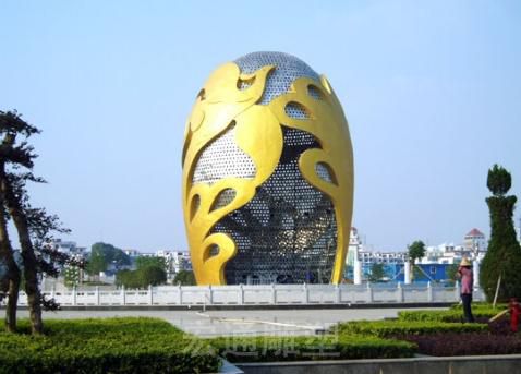 镂空发光标志不锈钢雕塑