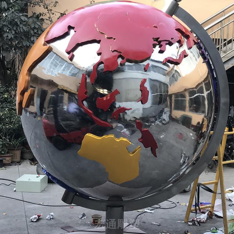 地球仪商场不锈钢雕塑