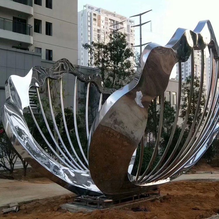镜面扇贝不锈钢雕塑