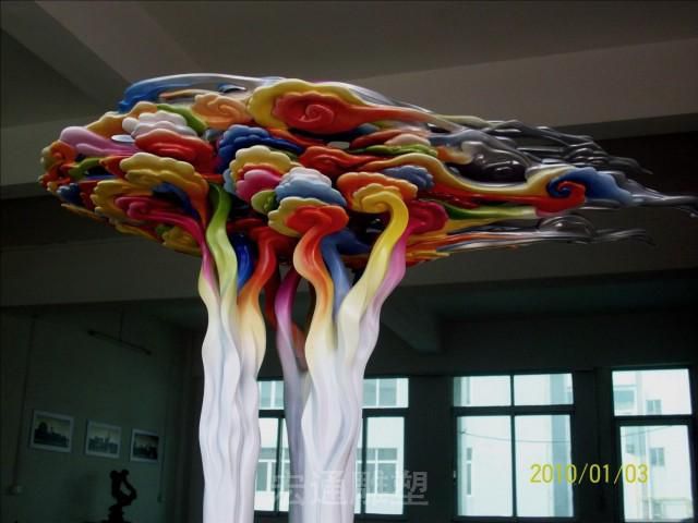彩绘不锈钢标志城市雕塑