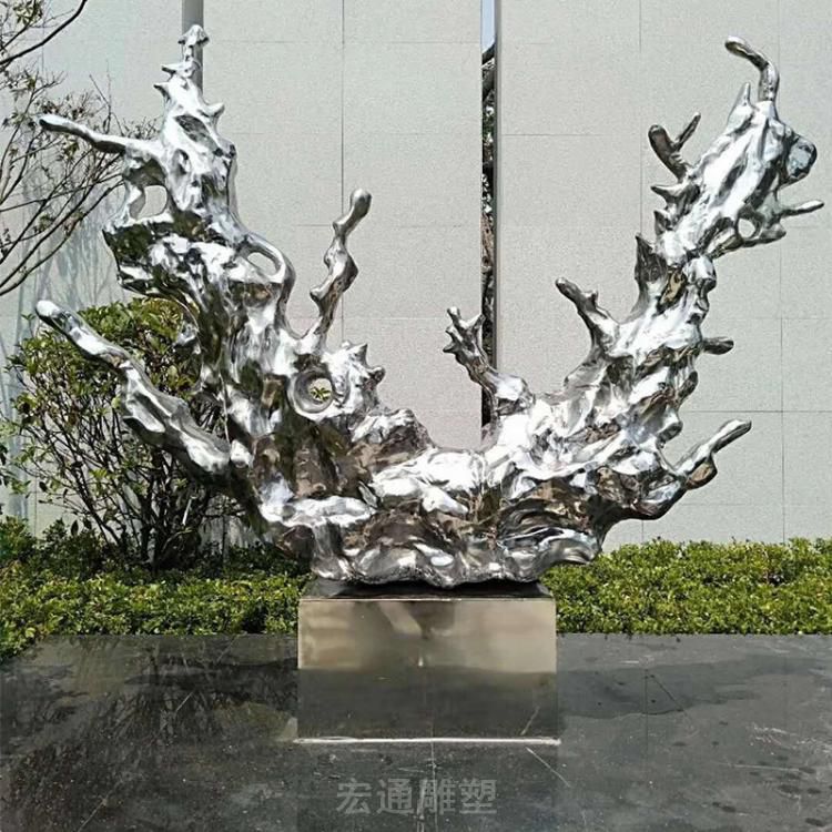 小区镜面海浪不锈钢雕塑