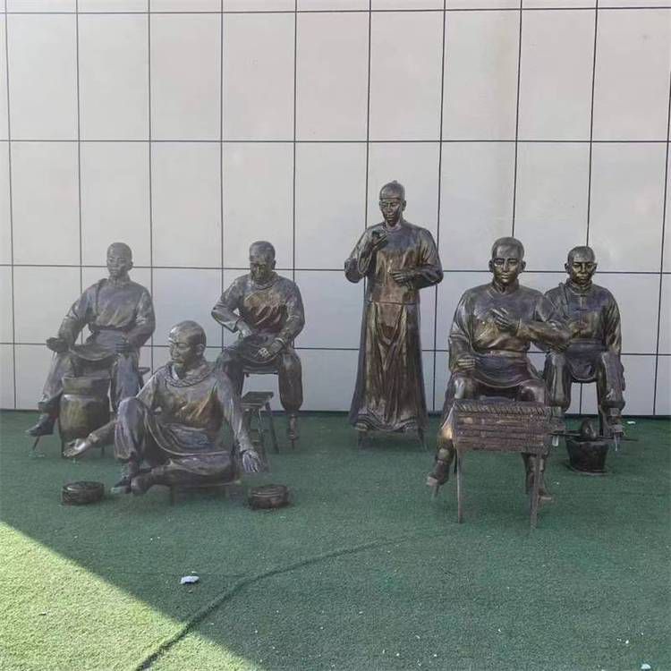 中医药人物抽象铜雕