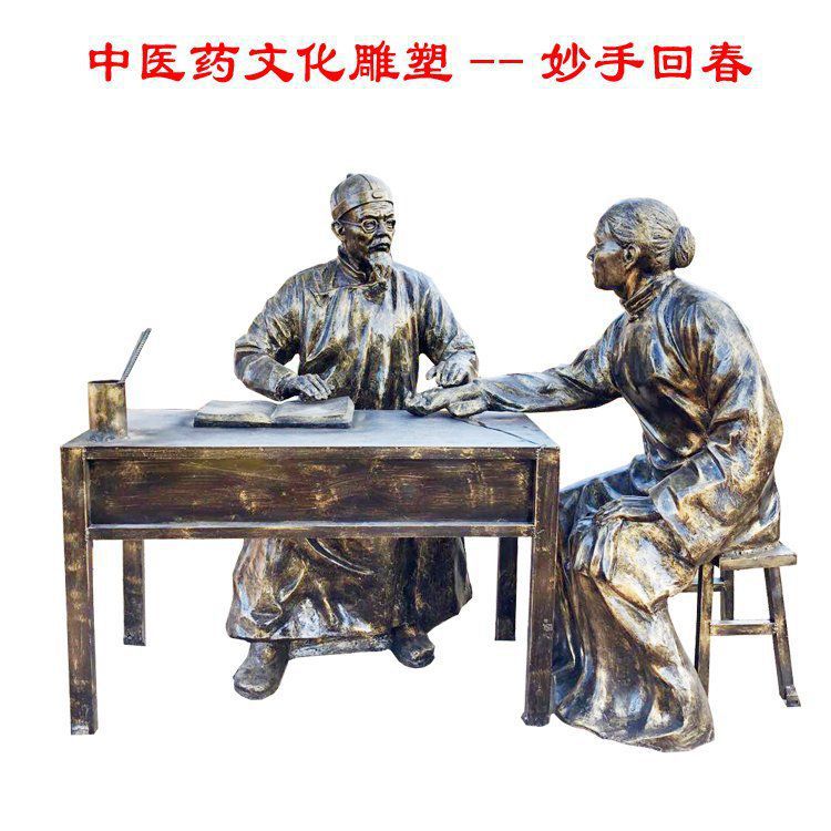 中医药庭院人物铜雕