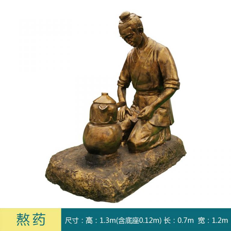 中医药户外人物铜雕