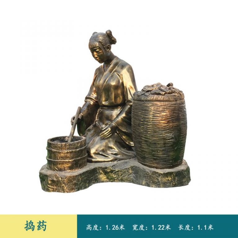 中医药广场人物铜雕