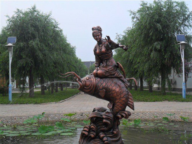 美女人物景观铜雕