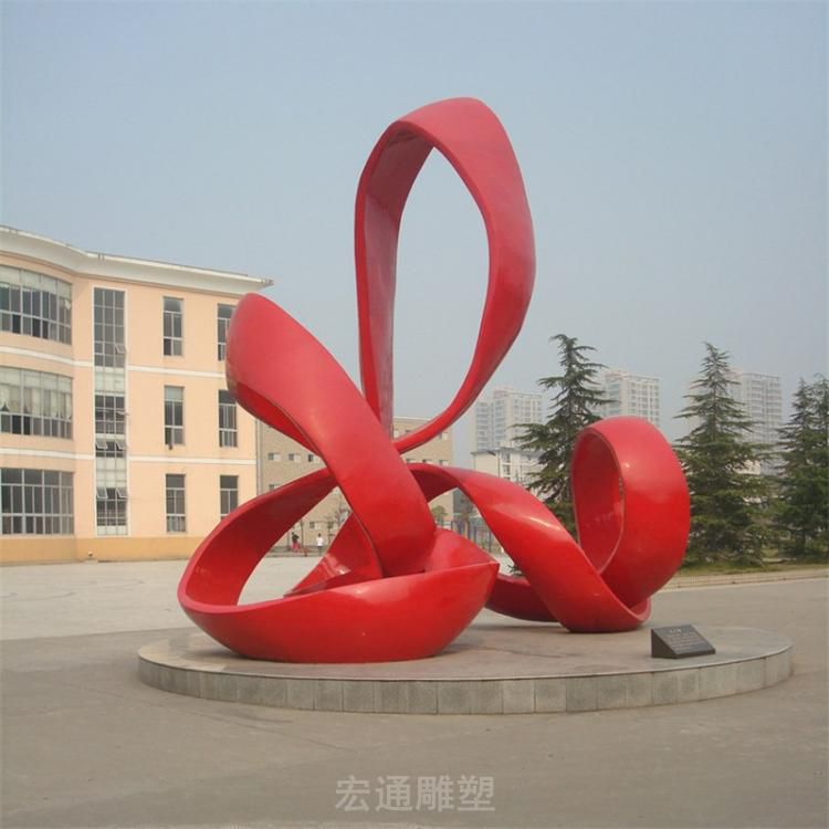 彩绘不锈钢小区标志雕塑
