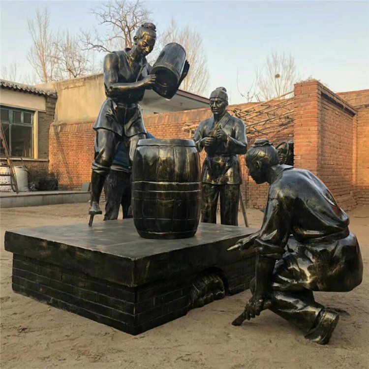 酒文化酿酒工艺流程城市铜雕