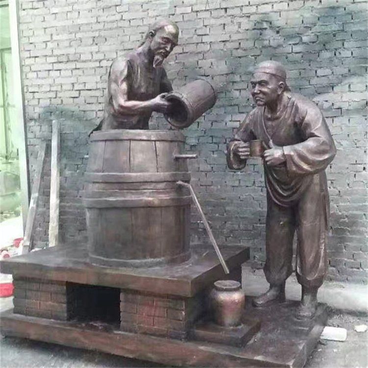 酒文化廊架工艺流程蒸煮铜雕